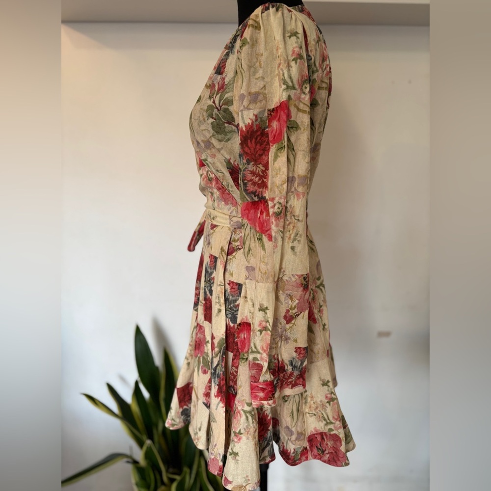 Sézane Solana dress in a mini floral patchwork linen blend size 38 US 6 - Picture 5 of 10